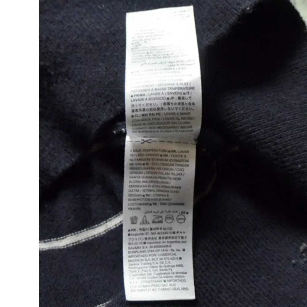 Banana Republic Sweater Lips Embroidery Women Navy stripes XS petite nautical - Picture 8 of 9